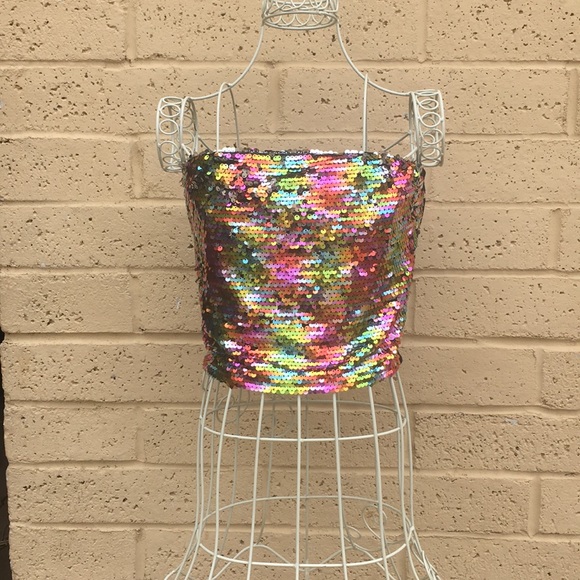 wild fable Tops - Rainbow 🌈 sequin tube top